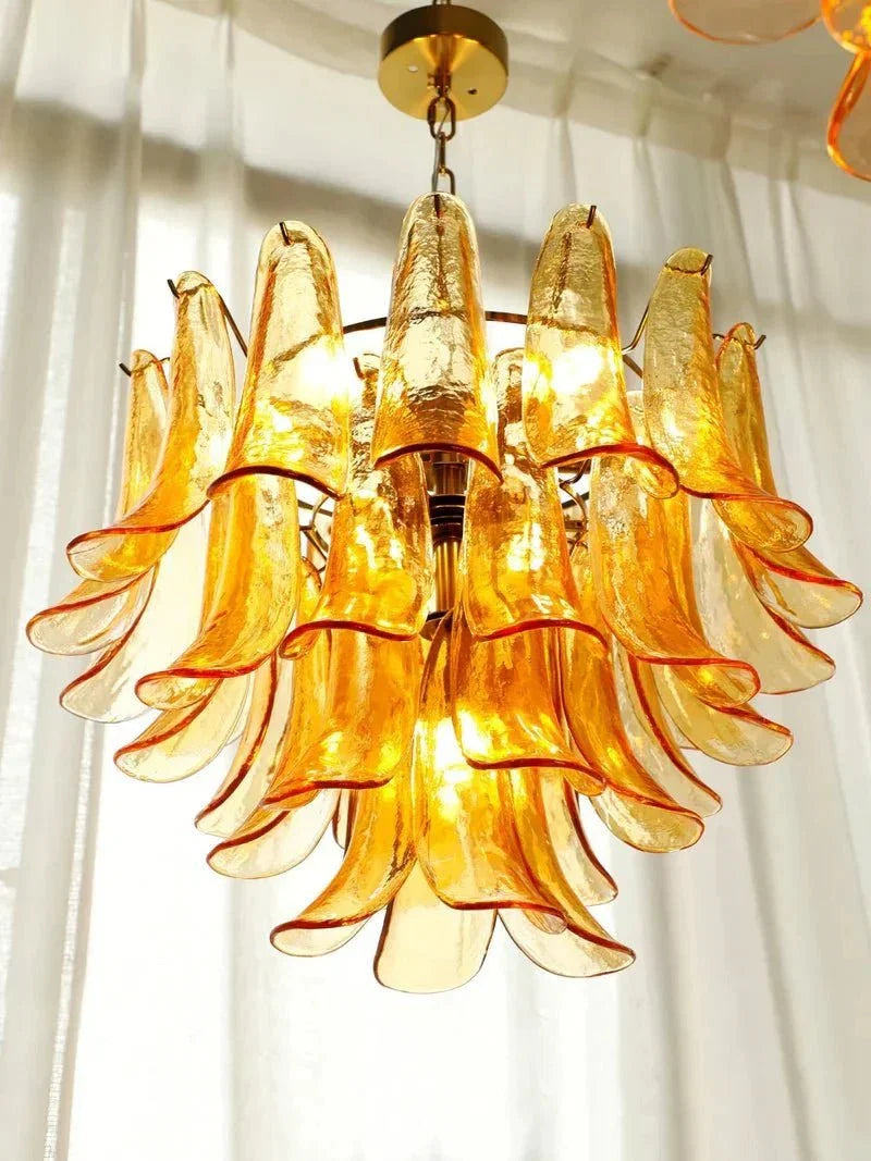 Murano Chandelier - 3 Layer ∅ 19.6″ x H 16.9″ / Dia 50cm x H 43cmWhitePolished NickelBlushlighting