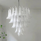 Murano Chandelier - 5 Layer D 76cm x H 78cm / ∅ 30″ x H 30.7″WhitePolished NickelBlushlighting