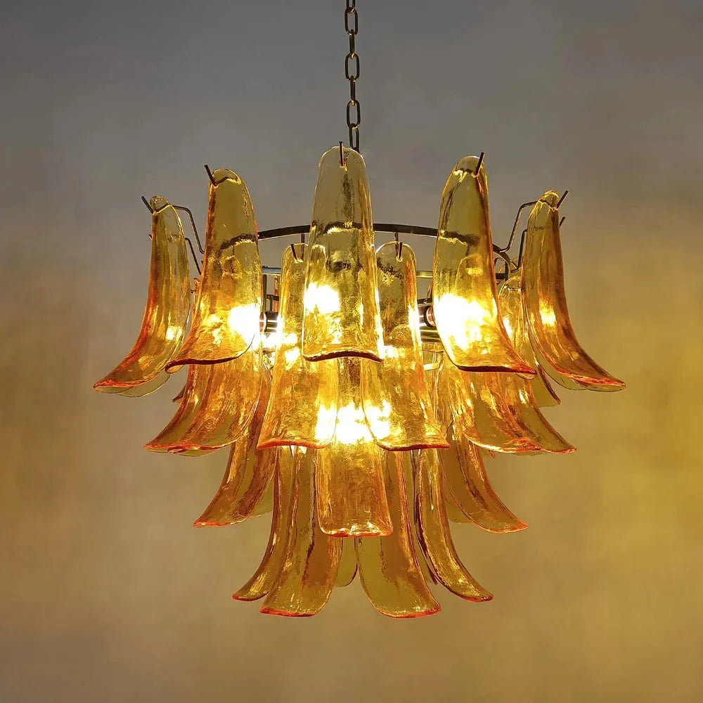 Murano Chandelier - 4 Layer ∅ 23.6″ x H 19.6″ / Dia 60cm x H 50cmWhitePolished NickelBlushlighting