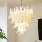 Murano Chandelier - 5 Layer D 76cm x H 78cm / ∅ 30″ x H 30.7″WhitePolished NickelBlushlighting