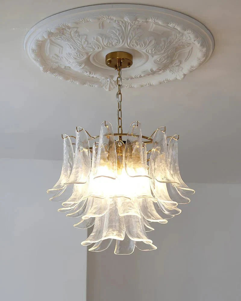Murano Chandelier - 4 Layer ∅ 23.6″ x H 19.6″ / Dia 60cm x H 50cmWhitePolished NickelBlushlighting