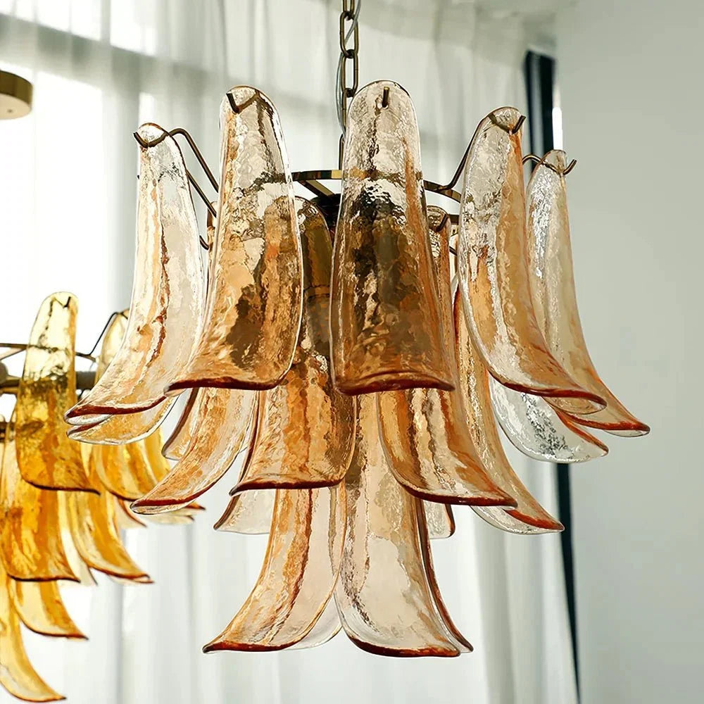 Murano Chandelier - 5 Layer D 76cm x H 78cm / ∅ 30″ x H 30.7″WhitePolished NickelBlushlighting