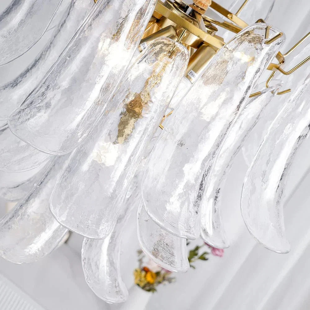 Murano Chandelier - 5 Layer D 76cm x H 78cm / ∅ 30″ x H 30.7″WhitePolished NickelBlushlighting