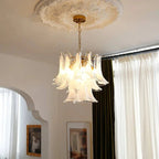 Murano Chandelier - 3 Layer ∅ 19.6″ x H 16.9″ / Dia 50cm x H 43cmWhitePolished NickelBlushlighting