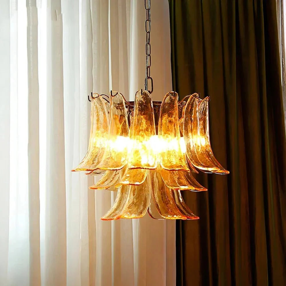 Murano Chandelier - 3 Layer ∅ 19.6″ x H 16.9″ / Dia 50cm x H 43cmWhitePolished NickelBlushlighting