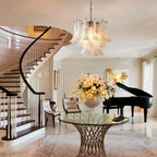 Murano Chandelier - 5 Layer D 76cm x H 78cm / ∅ 30″ x H 30.7″WhitePolished NickelBlushlighting