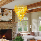Murano Chandelier - 5 Layer D 76cm x H 78cm / ∅ 30″ x H 30.7″WhitePolished NickelBlushlighting