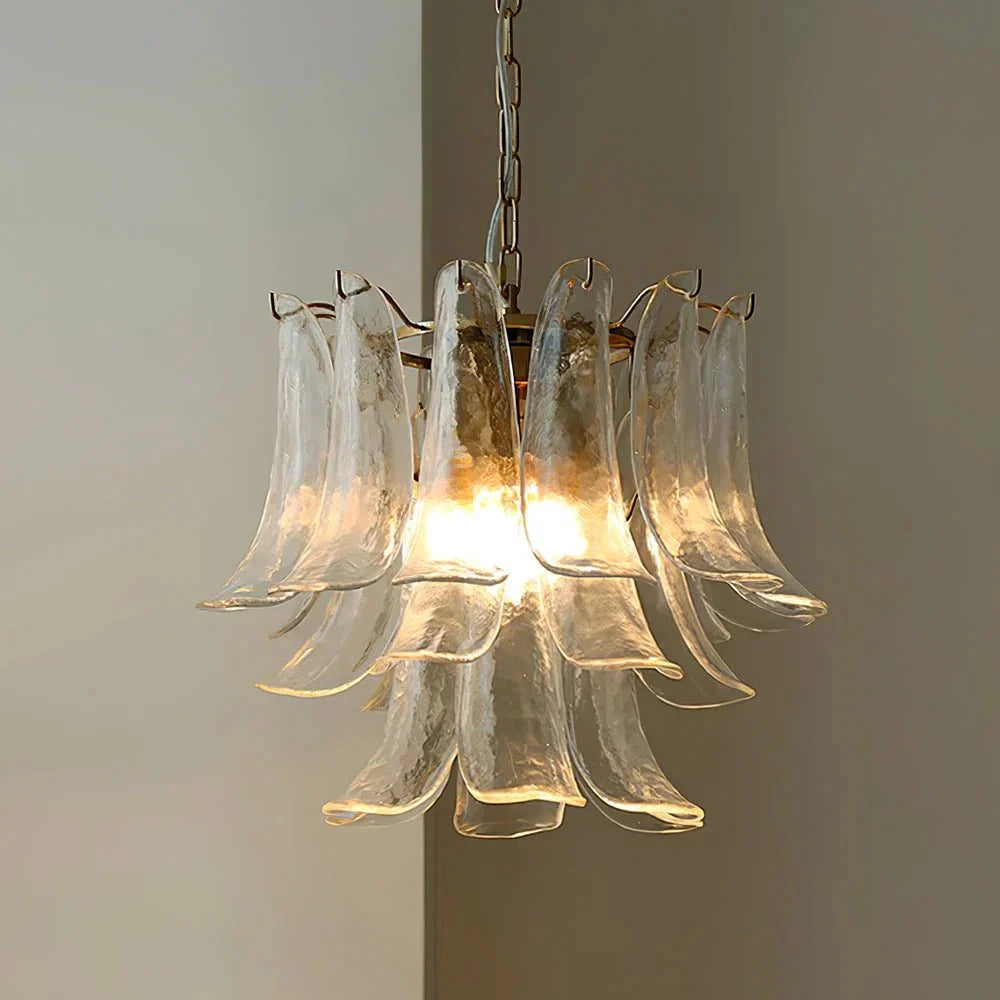 Murano Chandelier - 4 Layer ∅ 23.6″ x H 19.6″ / Dia 60cm x H 50cmWhitePolished NickelBlushlighting