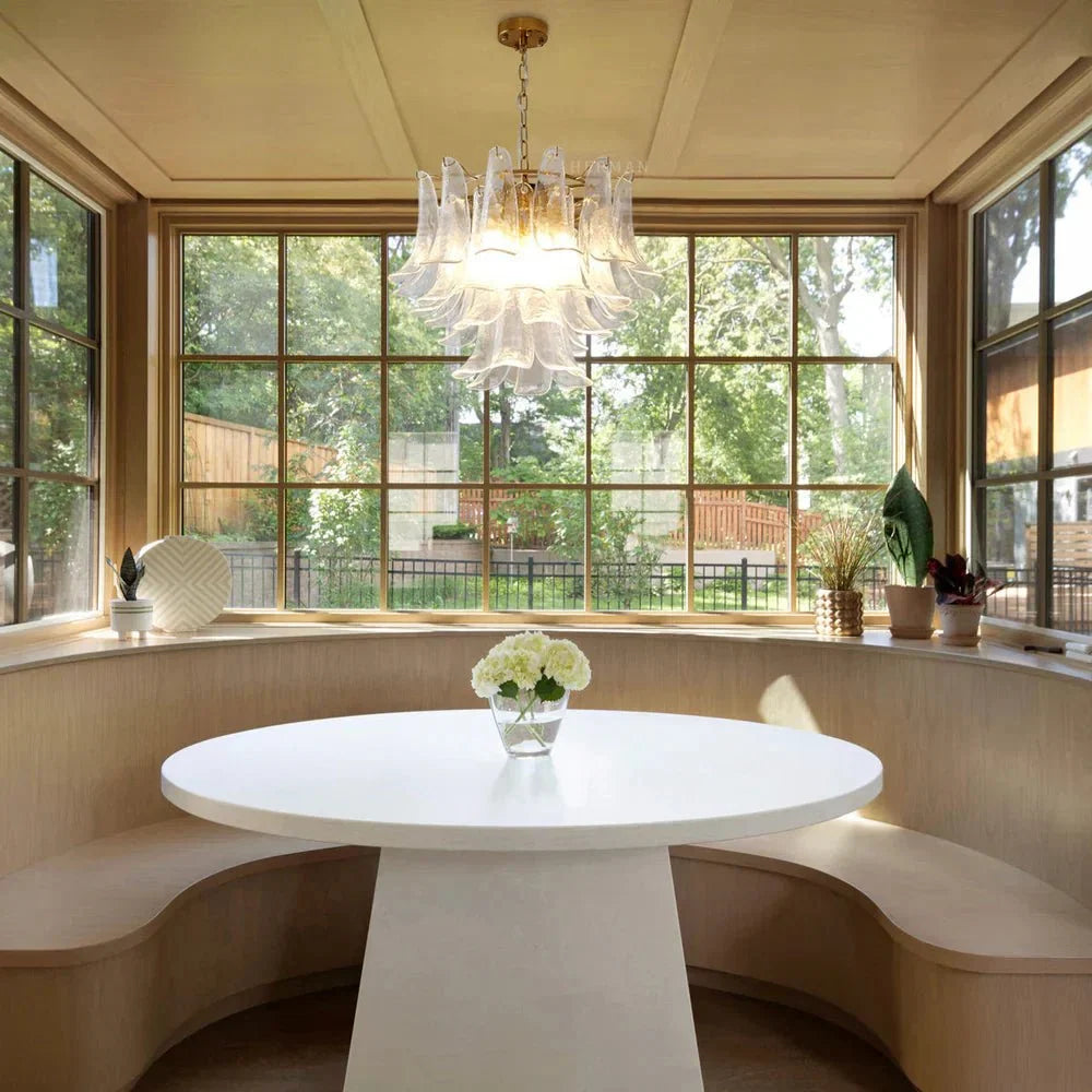 Murano Chandelier - 5 Layer D 76cm x H 78cm / ∅ 30″ x H 30.7″WhitePolished NickelBlushlighting