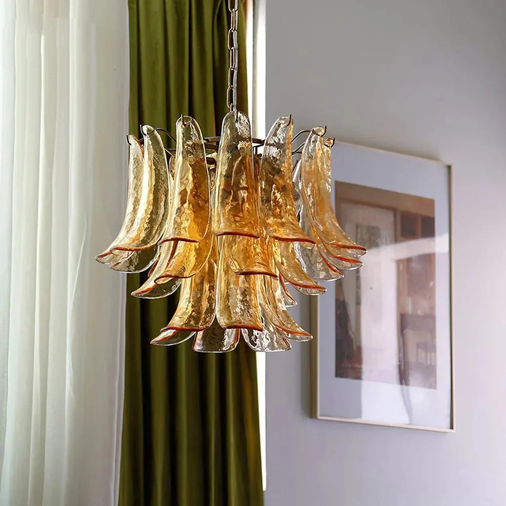 Murano Chandelier - 5 Layer D 76cm x H 78cm / ∅ 30″ x H 30.7″WhitePolished NickelBlushlighting
