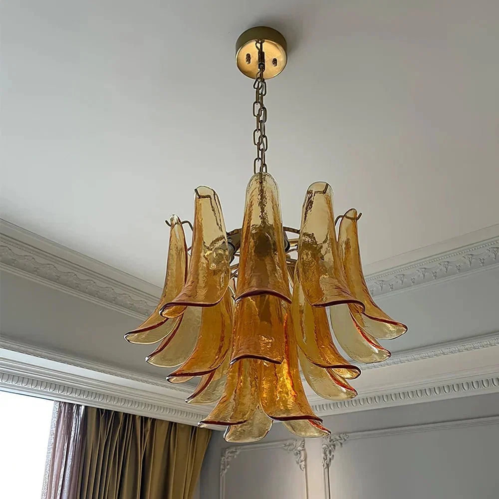 Murano Chandelier - 5 Layer D 76cm x H 78cm / ∅ 30″ x H 30.7″WhitePolished NickelBlushlighting