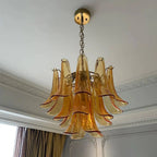 Murano Chandelier - 5 Layer D 76cm x H 78cm / ∅ 30″ x H 30.7″WhitePolished NickelBlushlighting