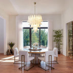 Murano Chandelier - 5 Layer D 76cm x H 78cm / ∅ 30″ x H 30.7″WhitePolished NickelBlushlighting