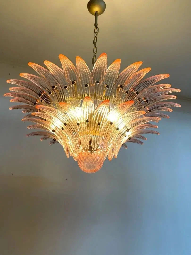 Murano Chandelier – Palmette – 58 glass – Pink - Blushlighting