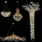 Nature-inspired Brass Tree Chandelier with Glazed Glass Flowers - Style D/L78.7"*W39.4"*H25.59"(L200cm*W100cm*H65cm)Warm LightManorlights