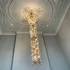 Nature-inspired Brass Tree Chandelier with Glazed Glass Flowers - Style D/L78.7"*W39.4"*H25.59"(L200cm*W100cm*H65cm)Warm LightManorlights