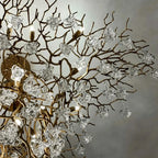 Nature-inspired Brass Tree Chandelier with Glazed Glass Flowers - Style D/L78.7"*W39.4"*H25.59"(L200cm*W100cm*H65cm)Warm LightManorlights