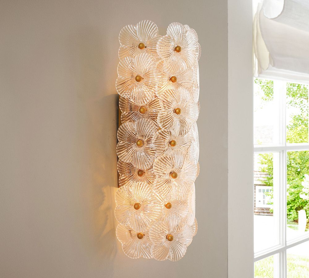 Nicolette Glass Floral Sconce (15")