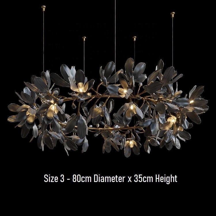 Octavia Black Branching Glass Flower Chandelier - 31.5 inches Diameter x 13.8 inches HeightDeep Golden BrownManorlights