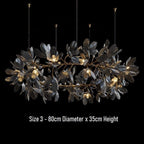 Octavia Black Branching Glass Flower Chandelier - 31.5 inches Diameter x 13.8 inches HeightDeep Golden BrownManorlights