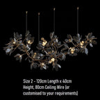 Octavia Black Branching Glass Flower Chandelier - 47.2 inches Length x 15.7 inches Height&nbsp;Deep Golden BrownManorlights