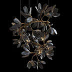 Octavia Black Branching Glass Flower Chandelier - 27.6 inches Drop Length x 19.7 inches WidthDeep Golden BrownManorlights