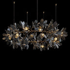 Octavia Black Branching Glass Flower Chandelier - 27.6 inches Drop Length x 19.7 inches WidthDeep Golden BrownManorlights