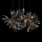 Octavia Black Branching Glass Flower Chandelier - 27.6 inches Drop Length x 19.7 inches WidthDeep Golden BrownManorlights