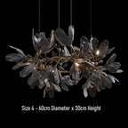 Octavia Black Branching Glass Flower Chandelier - 23.6 inches Diameter x 11.8 inches HeightDeep Golden BrownManorlights
