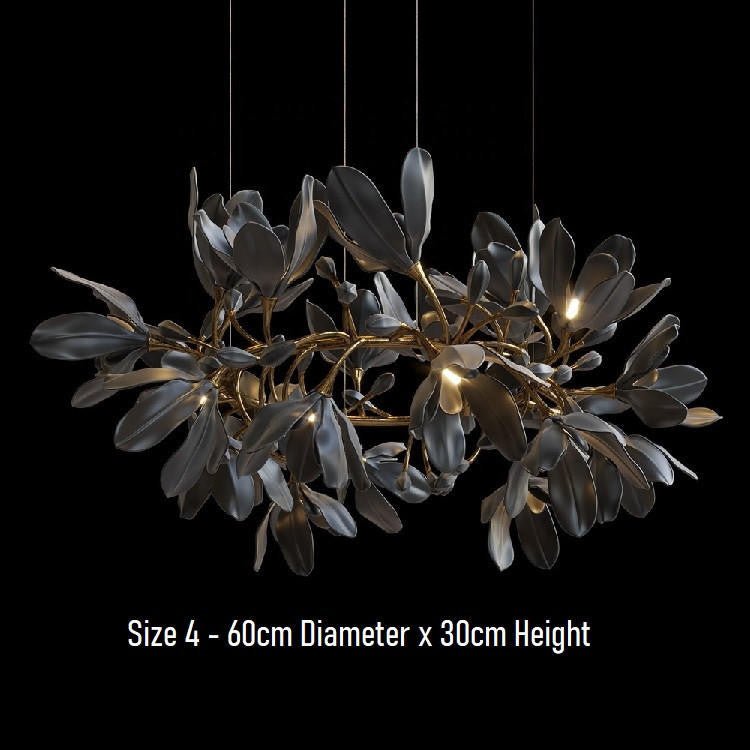 Octavia Black Branching Glass Flower Chandelier - 23.6 inches Diameter x 11.8 inches HeightDeep Golden BrownManorlights