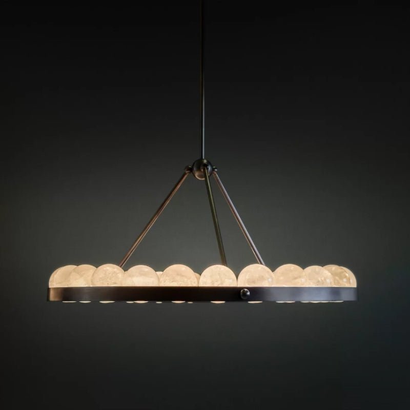 Oliver Modern Alabaster Suter Round Chandelier - 35.4″Manorlights