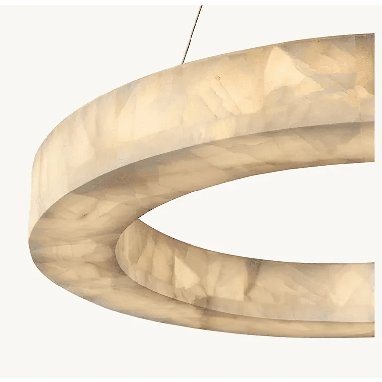 OLYRA 3-TIER ROUND ALABASTER CHANDELIER 39" 47" 59"D-Manorlights