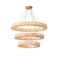 OLYRA 3-TIER ROUND ALABASTER CHANDELIER 39" 47" 59"D-Manorlights