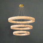 OLYRA 3-TIER ROUND ALABASTER CHANDELIER 39" 47" 59"D-Manorlights