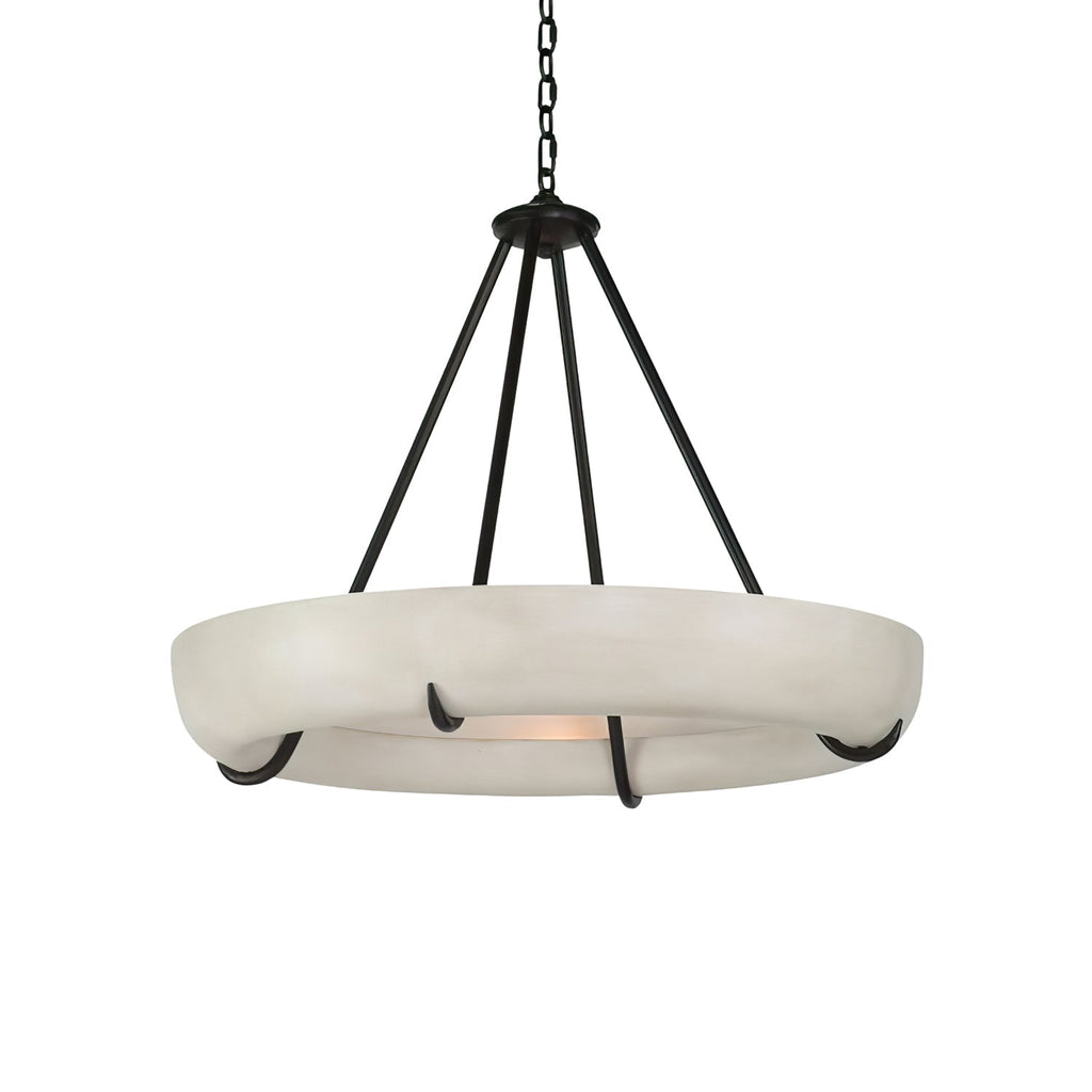 Orion Alabaster Chandelier - ∅ 33.5″ x H 31.5″BlackWarm LightManorlights