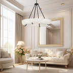 Orion Alabaster Chandelier - ∅ 33.5″ x H 31.5″BlackWarm LightManorlights