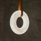 Oslo L1P Pendant Alabaster Chandelier, Halo Ring Chandelier With canopy Over Dining Table-Chandelier-Manorlights