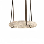 Oslo L1P Pendant Alabaster Chandelier, Halo Ring Chandelier With canopy Over Dining Table-Chandelier-Manorlights
