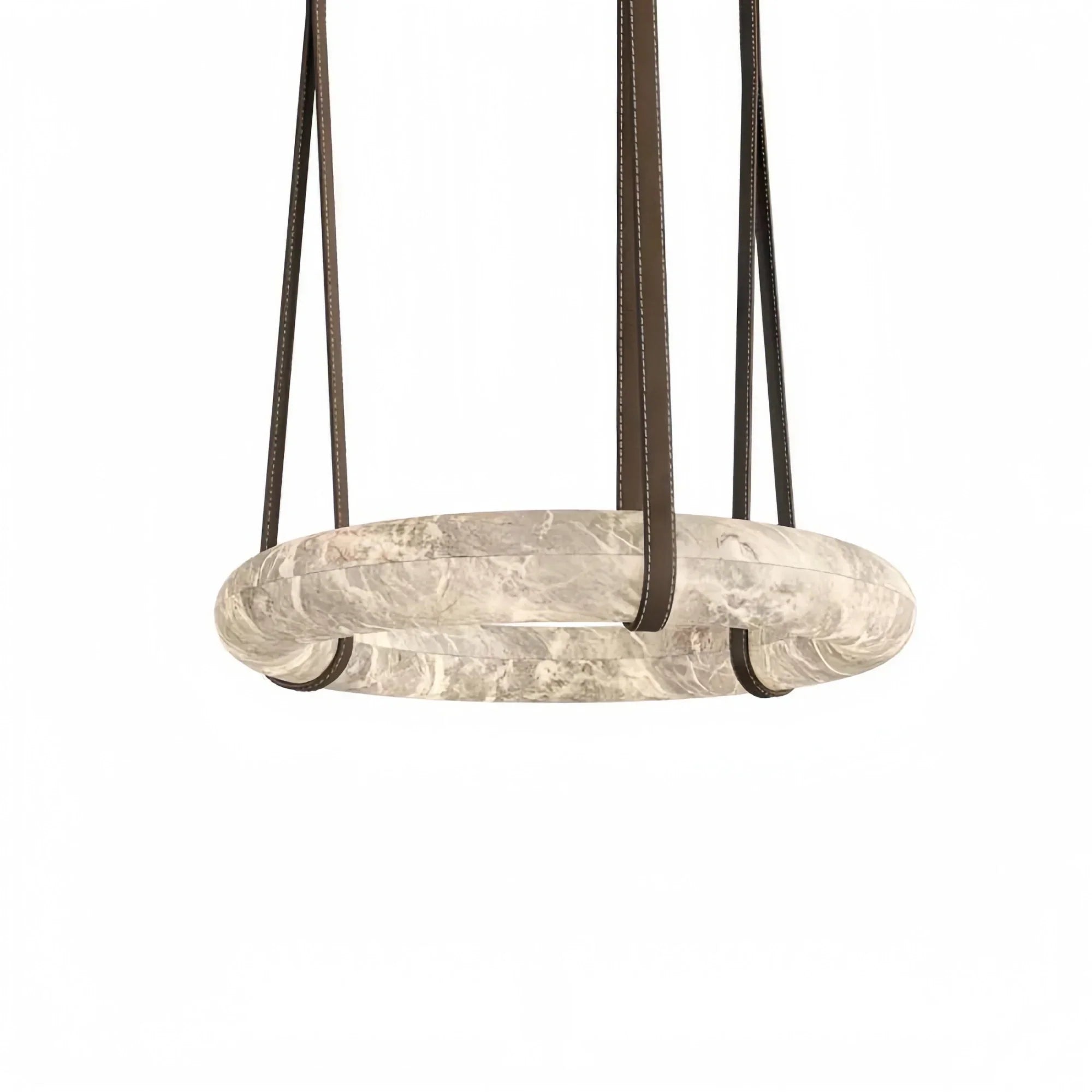 Oslo L1P Pendant Alabaster Chandelier, Halo Ring Chandelier With canopy Over Dining Table-Chandelier-Manorlights