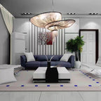 Oversized Art Fashion Spiral Tassel Aluminum Chain Chandelier for Living Room/Foyer - Black NickelD23.6"*H17.7"Warm Light - Manorlights