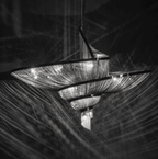 Oversized Art Fashion Spiral Tassel Aluminum Chain Chandelier for Living Room/Foyer - Black NickelD23.6"*H17.7"Warm Light - Manorlights