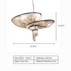 Oversized Art Fashion Spiral Tassel Aluminum Chain Chandelier for Living Room/Foyer - Black NickelD23.6"*H17.7"Warm Light - Manorlights