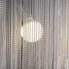 Oversized Art Fashion Spiral Tassel Aluminum Chain Chandelier for Living Room/Foyer - Black NickelD23.6"*H17.7"Warm Light - Manorlights
