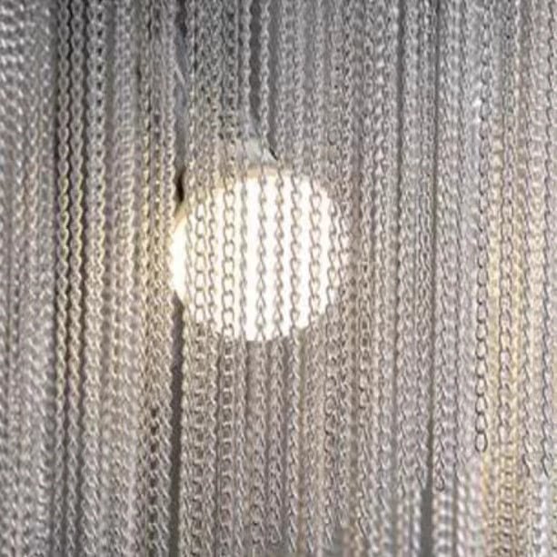 Oversized Art Fashion Spiral Tassel Aluminum Chain Chandelier for Living Room/Foyer - Black NickelD23.6"*H17.7"Warm Light - Manorlights