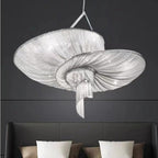 Oversized Art Fashion Spiral Tassel Aluminum Chain Chandelier for Living Room/Foyer - Black NickelD23.6"*H17.7"Warm Light - Manorlights