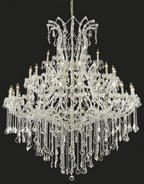 Oversized European Chrome Classic Candle Branch Crystal Chandelier for 2 - Story/Duplex Buildings - D39.4"*H47.3"Warm LightManorlights