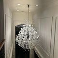 Oversized European Chrome Classic Candle Branch Crystal Chandelier for 2 - Story/Duplex Buildings - D39.4"*H47.3"Warm LightManorlights