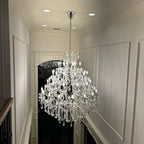 Oversized European Chrome Classic Candle Branch Crystal Chandelier for 2 - Story/Duplex Buildings - D39.4"*H47.3"Warm LightManorlights
