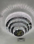 Oversized Modern Creative Flush Mount Round Multi-layers Crystal Pendant Chandelier for Living/Dining Room/Hallway-Manorlights