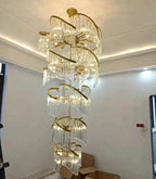 Oversized Modern Designer Creative Multi - tiered Luxury Spiral Crystal Chandelier For High - ceiling Foyer/Entryway/Hallway - D31.5"*H70.9" - Manorlights